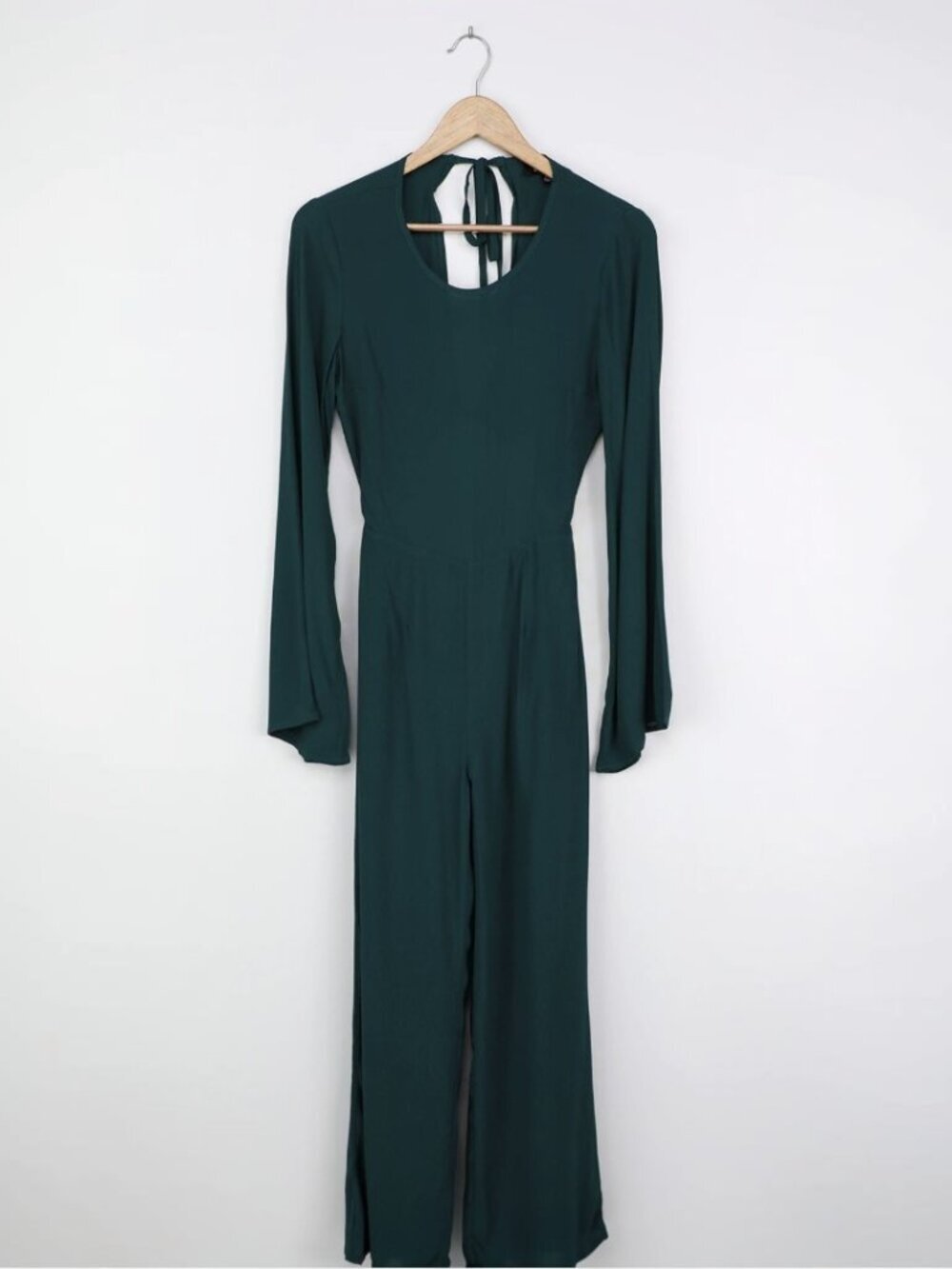 NWT Lulus Moments That Last Hunter Green Long Sleeve Cutout Jumpsuit (size S) - Picture 6 of 12